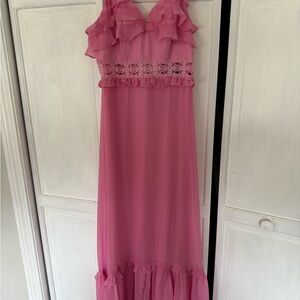 BNWT Pink Ruffled and Lace Dress